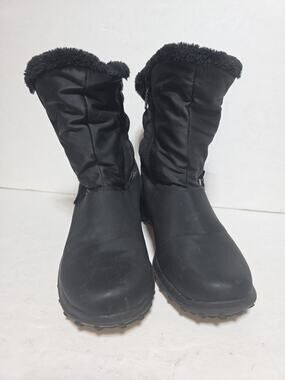 Totes Black All Weather Boots Zipper  Womens 8M